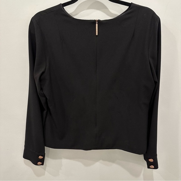 Prince of Ettiquette Black Blouse with Rose Gold Button and Zipper Detail - Picture 5 of 11
